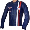 Steve McQueen Le-man Gulf Heuer Firestone Navy BLUE Premium Leather Jacket